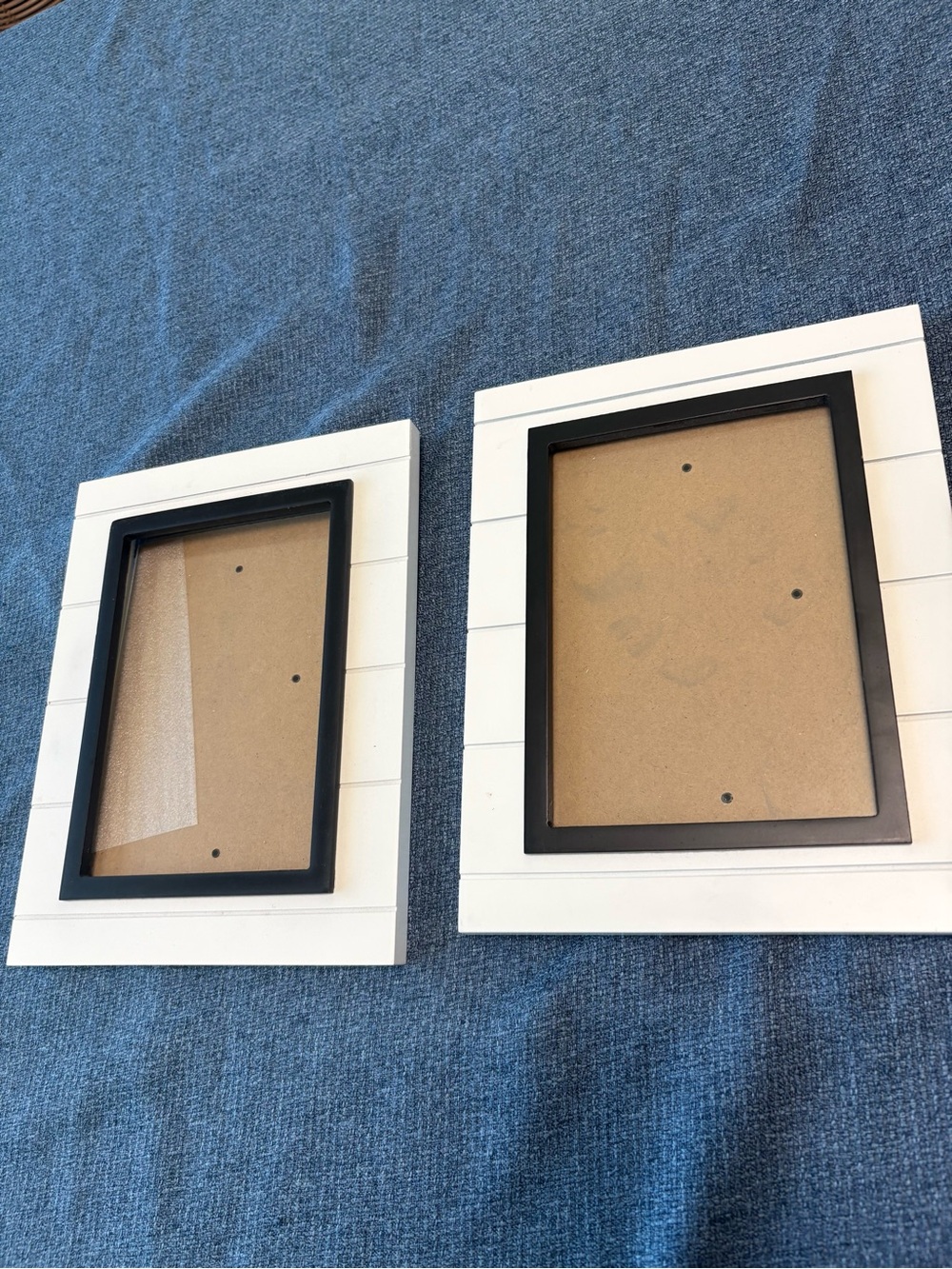 White Shiplap Picture Frame with Black Inner Trim - Home Accents